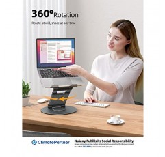 책상용 Nulaxy 텔레스코픽 360 회전 노트북 스탠드 조절 가능한 높이 회전 풀아웃 디자인 인체공학적 노트북 라이저는 모든 MacBook, 노트북에 적합 - LS18