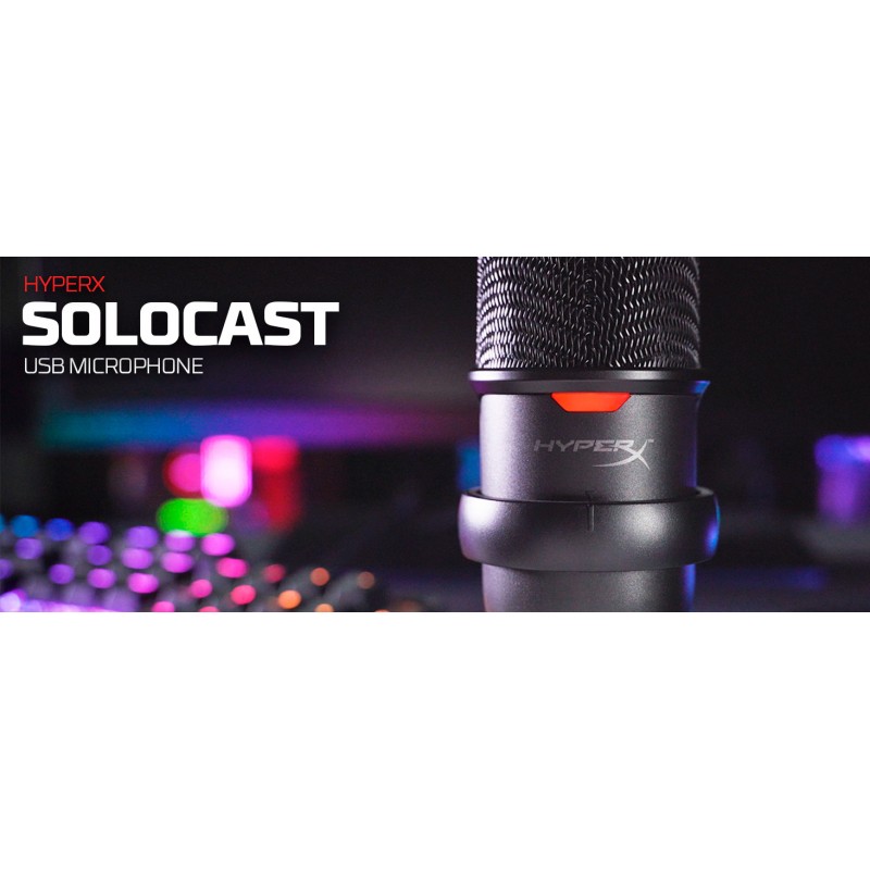 HyperX SoloCast – USB 콘덴서 게임용 마이크, PC, PS5, PS4 및 Mac용, 탭하여 음소거 센서, 카디오이드 폴라 패턴, 스트리밍, 팟캐스트, Twitch, YouTube, Discord에 적합 - 화이트