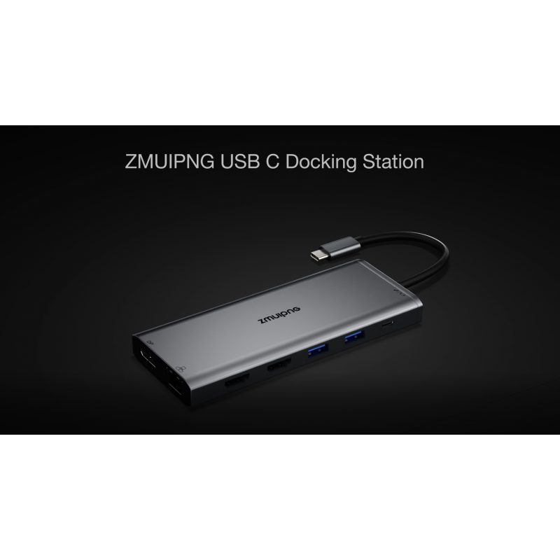 Dell HP Lenovo Surface용 USB C 노트북 도킹 스테이션 듀얼 모니터, 14 in 1 USB C - HDMI 어댑터 다중 허브 트리플 모니터 유형 C 동글(4K HDMI 디스플레이 포트 포함) USB 3.0 100W PD 이더넷 SD/TF