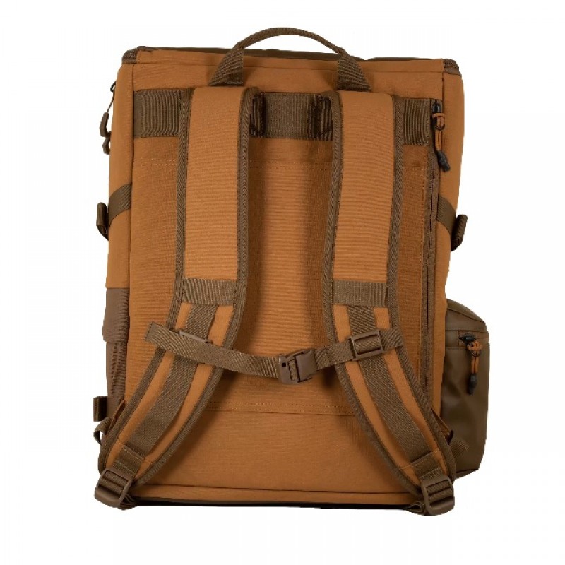 Carhartt 35L 나일론 Workday 백팩, 15인치 노트북 슬리브가 포함된 내구성이 뛰어난 방수 팩, 브라운, 단일 사이즈