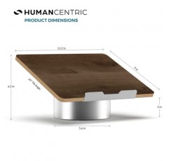 책상용 HumanCentric 노트북 스탠드 - MacBook 스탠드, 검은색 호두나무 노트북 스탠드, 인체공학적 노트북 홀더, 노트북용 컴퓨터 스탠드와 호환되는 스페이스 그레이 알루미늄 책상용 노트북 라이저