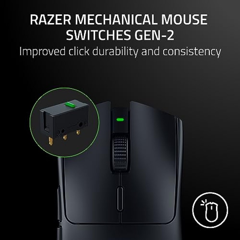 Razer Viper V3 HyperSpeed ​​무선 E스포츠 게임용 마우스: 82g 경량 디자인 - 30K DPI 광학 센서 - 최대 280시간 배터리 수명 - HyperSpeed ​​무선 - 기계식 스위치 Gen-2 - 클래식 블랙
