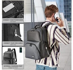 남성용 VPBAGE 노트북 백팩 비즈니스 여행 백팩 USB 충전 포트가 있는 17.3인치 컴퓨터에 적합 데이팩, 방수 및 도난 방지 백팩 휴대 비즈니스 백팩