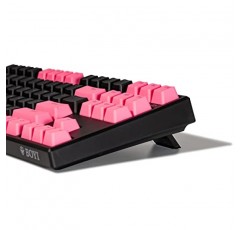 BOYI IK87 핫 스왑 가능 TKL RGB 트라이 모드 기계식 키보드, 87 키 PBT 키캡 BT5.0/2.4GHz/Mac/Win/게이머용 프로그래밍 가능한 소프트웨어가 포함된 유선 NKRO 게이밍 키보드(핑크 및 블랙 색상)