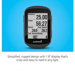 Garmin Edge® 130 Plus, GPS 사이클링/자전거 컴퓨터, 구조 운동 다운로드, ClimbPro 페이싱 안내 등(010-02385-00), 블랙