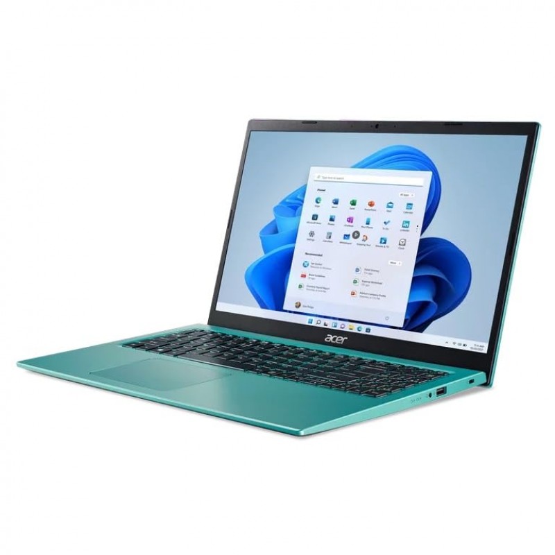 acer Aspire 3 Slim Essential 노트북, 15.6인치 풀 HD 디스플레이, Intel Core i3 프로세서, 20GB RAM 512GB SSD 스토리지, RJ-45 이더넷, HD 웹캠, HDMI, 긴 배터리 수명, Windows 11, 청록색, GM 액세서리 포함