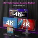 Dell/HP 노트북용 USB C 도킹 스테이션 듀얼 모니터, 4K 트리플 디스플레이 단일 8K@30Hz USB C 허브 다중 어댑터 14-in-1(HDMI+DP+USB3.1+4USB+USB C+이더넷+PD+SD/ 2개 포함) Lenovo/Surface용 TF+오디오