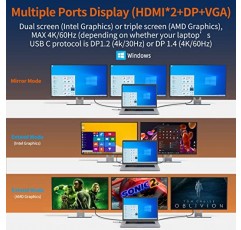 USB C 도킹 스테이션 듀얼 모니터, 듀얼 HDMI에 대한 USB C 도킹, 디스플레이포트, VGA, 이더넷, SD/TF 슬롯, 3.5mm 오디오, 전원 켜기/끄기 버튼, Dell/HP/Lenovo/MacBook pro USB C 노트북용 노트북 도크