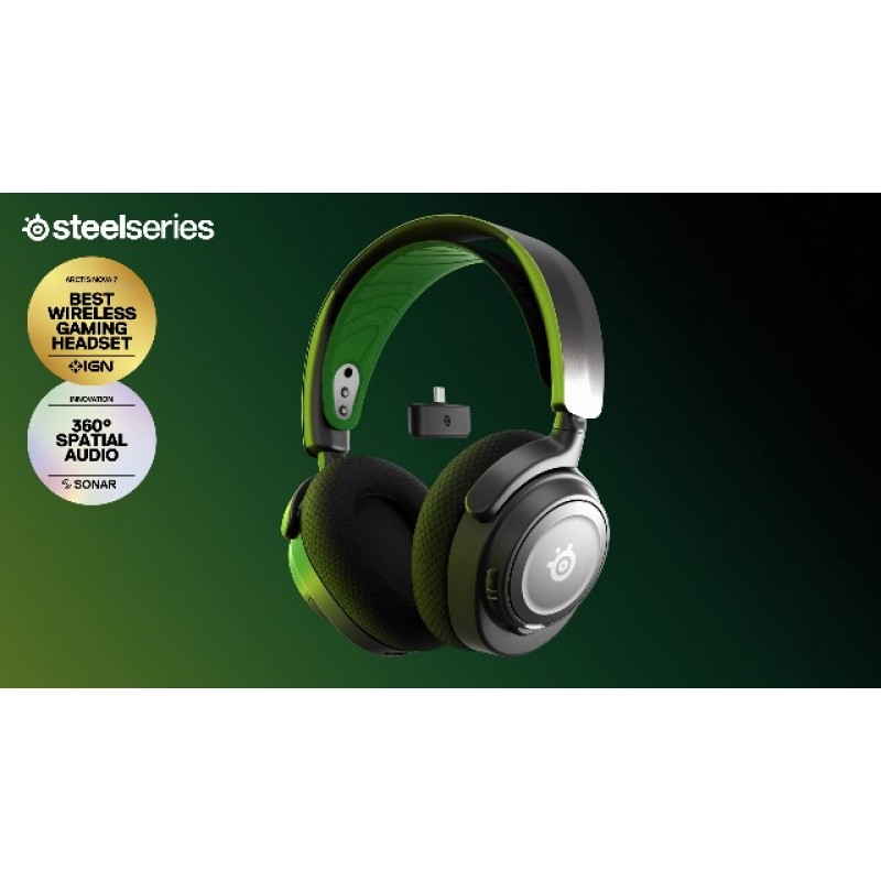 SteelSeries 새로운 Arctis Nova 7X 다중 플랫폼 게임 및 모바일 헤드셋 — Nova Acoustic 시스템 — 동시 무선 2.4GHz + Bluetooth — 38시간 배터리 — USB-C — Xbox, PC, PS, 스위치, 모바일