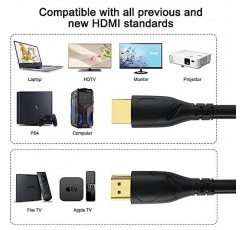 Jorenca 4K HDMI 케이블 100FT(HDMI 2.0,18Gbps) 초고속 4K@60Hz Hdmi 케이블 금도금 커넥터, 이더넷 오디오 리턴, Xbox UHD TV 모니터 노트북 PC PS3-9와 호환되는 풀 HD1080p 3D Arc