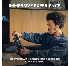 로지텍 G920 Driving Force 레이싱 휠 및 바닥 페달, 리얼 포스 피드백, 스테인레스 스틸 패들 시프터, Xbox Series X|S, Xbox One, PC, Mac용 가죽 스티어링 휠 커버 - 블랙