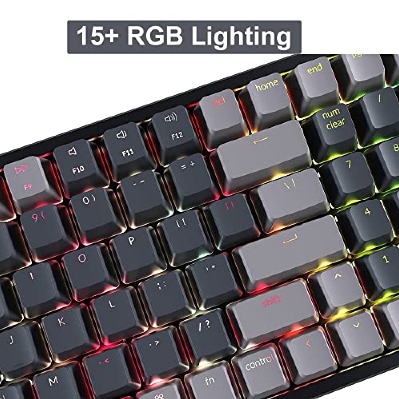 Keychron K4 Bluetooth 무선 기계식 키보드 RGB LED 백라이트, 핫스왑 가능 컴팩트 100키 USB 유선 컴퓨터 게이밍 키보드 Mac용 알루미늄 프레임 Windows, Gateron 브라운 스위치