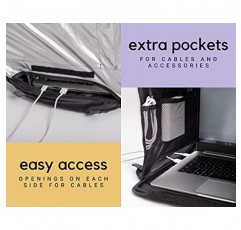 외부 작업을 위한 노트북 차양 | 눈부심 차단제 | 열 반사 | 방수 | 최대 17인치 화면에 적합 | 야외용 접이식 및 휴대용 개인 정보 보호 스크린 후드 텐트 | 완벽한 시야각