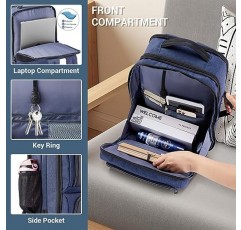 VPBAGE 남성용 개인 물품 여행 가방, 기내 수하물 가방 항공사 승인 TSA 친화적인 핏 USB 포트가 있는 17인치 노트북 백팩 대형 데이팩 비즈니스 칼리지 위켄더 오버나이트 백팩, 블루