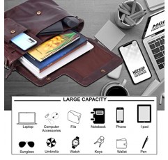 남성 및 여성을 위한 천연 가죽 노트북 메신저 백 - 사무실 대학생을 위한 서류 가방 어깨 가방 컴퓨터 가방