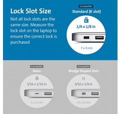 HP 노트북, Lenovo, Asus, Acer 및 기타 장치용 Kensington 케이블 잠금 장치 - 새롭고 더 작고 강한 회전식 잠금 헤드(K65035AM) 및 케이블 잠금 장치용 데스크 마운트 앵커 액세서리(K64613WW)