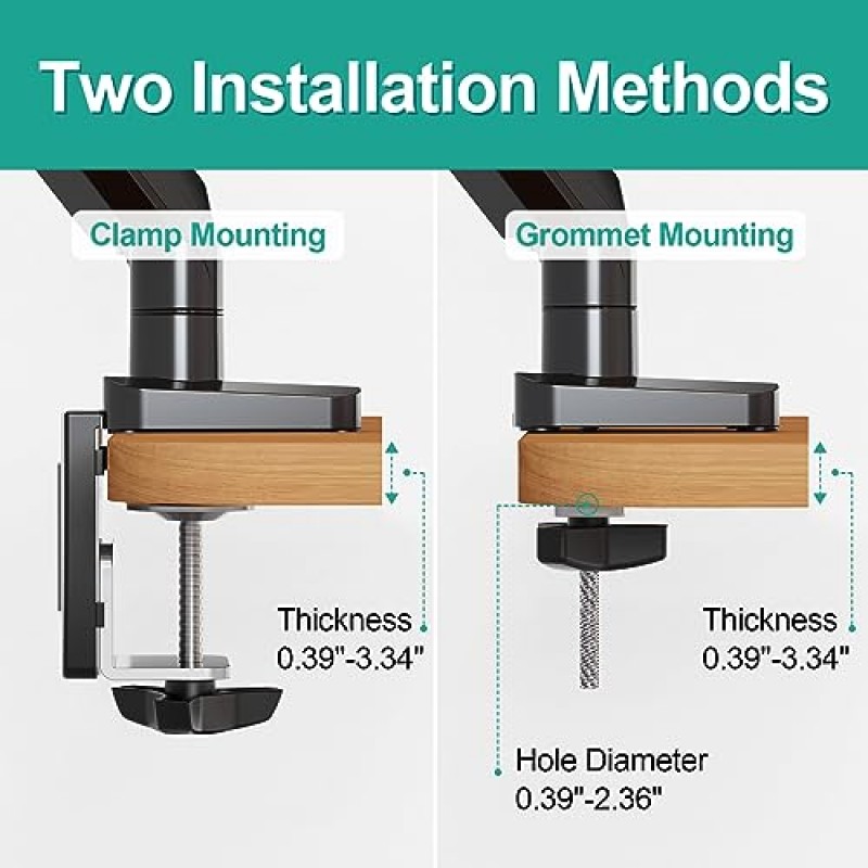 MOUNT PRO 모니터 및 노트북 마운트는 최대 17인치 노트북 및 32인치 컴퓨터 화면에 적합하며, 조정 가능한 노트북 및 책상용 모니터 스탠드, 노트북 트레이가 있는 VESA 모니터 마운트, 각 암은 최대 17.6파운드를 지탱합니다.