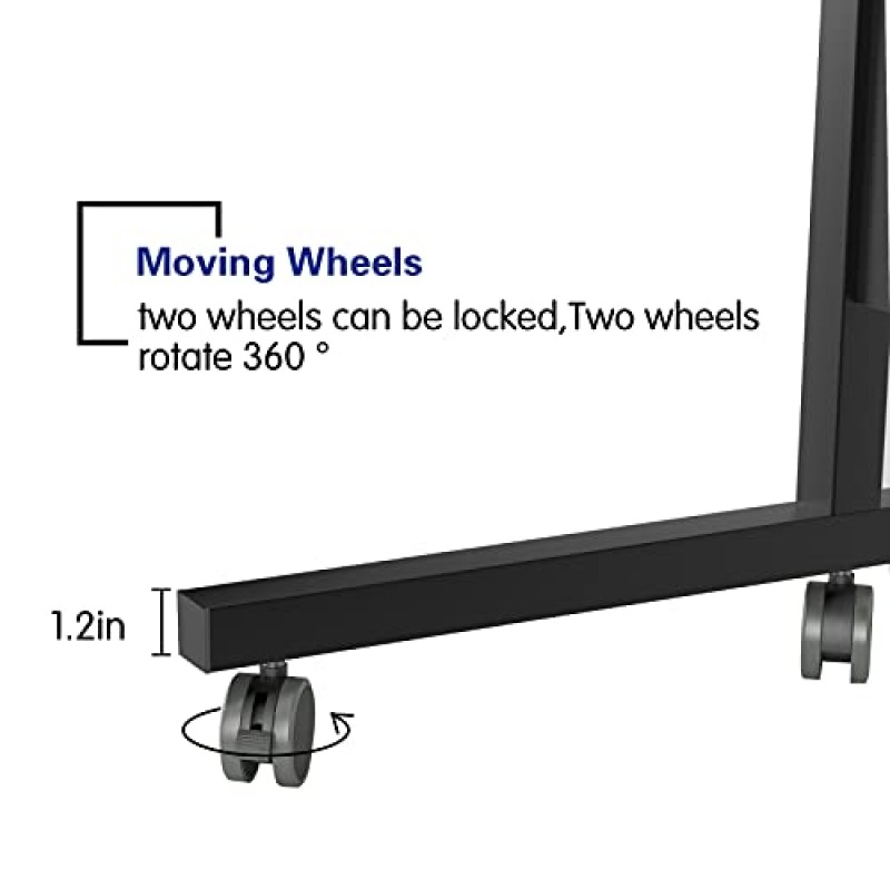 sogesfurniture 모바일 사이드 테이블 31.4 인치 태블릿 슬롯 및 휠 모바일 노트북 컴퓨터 책상 침대 소파, BHUS-05#3-80BK용 조정 가능한 이동식 노트북 컴퓨터 스탠드