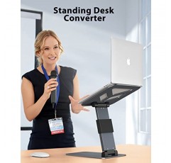 책상용 JCZT 스탠딩 노트북 스탠드 - 최대 20' 높이 조절 가능, 노트북용 알루미늄 컴퓨터 스탠드, 휴대용 노트북 스탠드 MacBook Air Pro용 인체공학적 노트북 라이저 홀더, 모든 노트북 10-17.3'