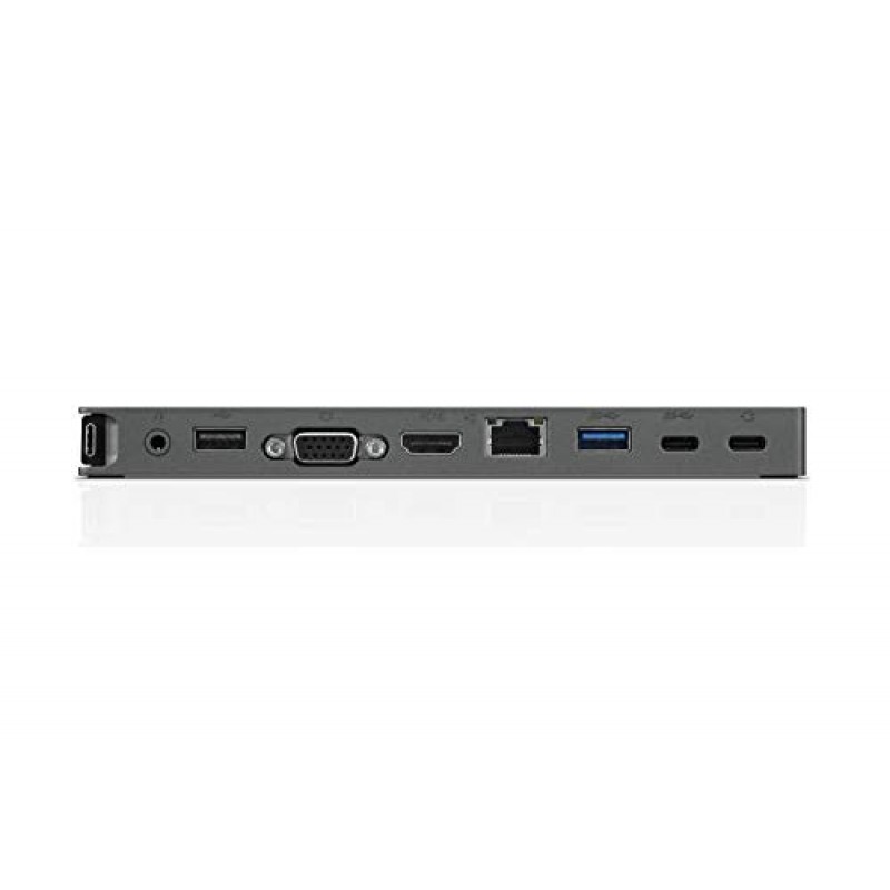 Lenovo USB-C 미니 도크, HDMI, VGA, USB-C, USB 3.1, USB 2, 3.5mm 오디오, 이더넷, 45W 충전 기능을 갖춘 7-in-1 휴대용 도크, Lenovo, Apple 및 USB-C 노트북과 호환 가능, G0A70065US