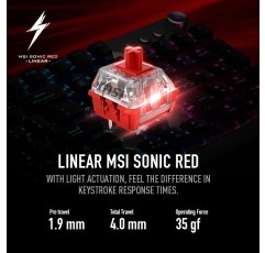 MSI Vigor GK71 Sonic RED AM 기계식 RGB 게이밍 키보드 Sonic RED 스위치