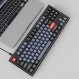 Keychron V3 TKL 80% 레이아웃 맞춤형 유선 기계식 키보드, 87키 RGB 백라이트 QMK/VIA 프로그래밍 가능 매크로, 핫 스왑 가능 K Pro 빨간색 스위치 Mac Windows용 PBT 키캡(반투명 검정색 반투명)