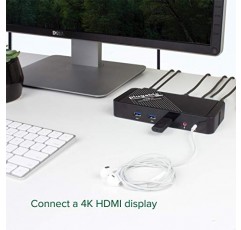충전 기능이 있는 플러그형 USB C 도킹 스테이션, Thunderbolt 3 및 USB-C MacBook 및 특정 Windows, Chromebook, Linux 시스템(HDMI 디스플레이, 60W 충전, 이더넷, USB 3.0 포트 3개)과 호환 가능