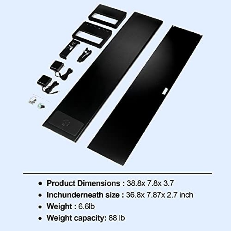 VAYDEER 2단 듀얼 모니터 스탠드 무선 충전 및 4개의 USB 3.0 허브 포트가 있는 알루미늄 모니터 라이저 PC 모니터용 금속 강력하고 견고한 노트북 컴퓨터 TV 프린터 공간 절약형 책상 정리함