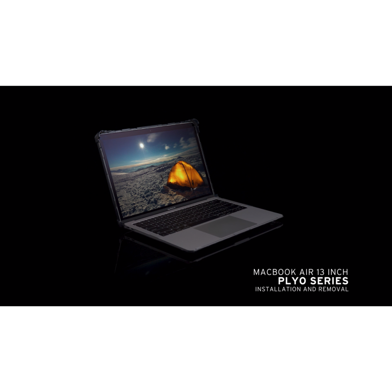 URBAN ARMOR GEAR UAG MacBook Air 13인치 케이스 2018-2020 M1 A1932, A2179 및 A2337, 투명한 반투명 얼음, 깃털처럼 가벼운 견고한 플라이오 군용 낙하 테스트를 거친 노트북 커버