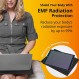 몸을 보호하세요 - SaferBody™가 포함된 노트북 랩 패드, 방사선 차단 및 열 차단 패드, 최대 17인치 와이드 장치용 EMF 차단 노트북 패드(15.9 x 12인치), 제트 블랙 PU 가죽 색상