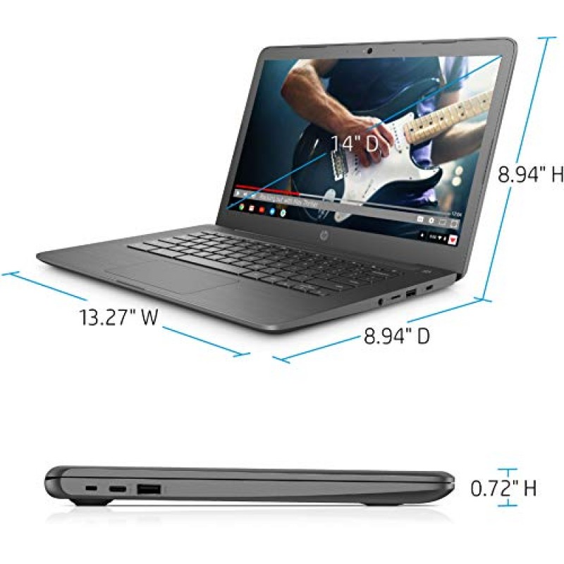 HP Chromebook 14인치 터치스크린 노트북, Intel Celeron N3350 최대 2.4GHz, 4GB RAM, 32GB eMMC, WiFi, 웹캠, USB Type C, Chrome OS + TiTac 액세서리(Zoom 또는 Google Classroom 호환)