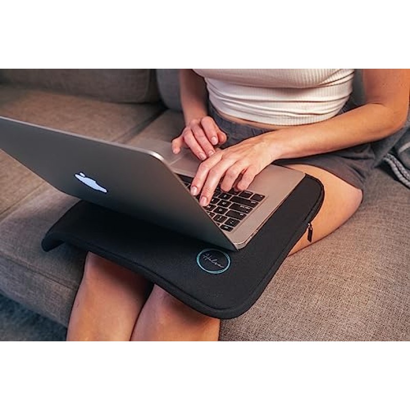 노트북용 Halsa EMF 보호, 방사선 방지 패러데이 컴퓨터 케이스, 99% EMF 감소. 무릎을 보호하고 5G, 4G, WiFi, Bluetooth를 보호합니다. 대부분의 노트북에 적합하며 서류 가방, 백팩, 지갑에 휴대 가능