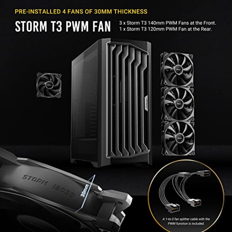 Antec Performance 1 FT, 풀 타워, RTX40 완전 호환, 온도 디스플레이, 4 x Storm T3 PWM 팬, Type-C, 듀얼 TG 측면 패널, 탈착식 상단 브래킷, 높은 공기 흐름 메시 전면 패널, E-ATX PC 게임 케이스