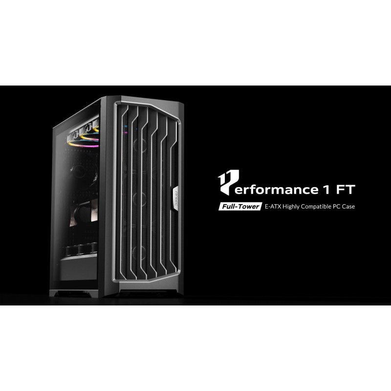 Antec Performance 1 FT, 풀 타워, RTX40 완전 호환, 온도 디스플레이, 4 x Storm T3 PWM 팬, Type-C, 듀얼 TG 측면 패널, 탈착식 상단 브래킷, 높은 공기 흐름 메시 전면 패널, E-ATX PC 게임 케이스