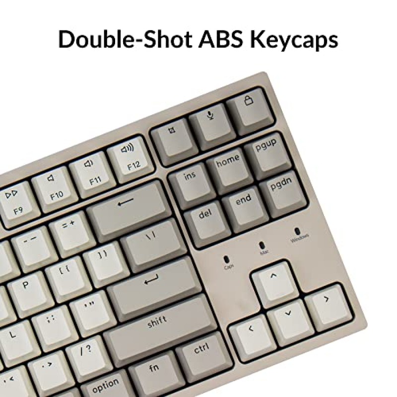 Keychron C1 Mac 레이아웃용 핫스왑 가능 유선 기계식 키보드, Keychron 기계식 빨간색 스위치/USB Type-C 케이블/더블샷 ABS 키캡 Tenkeyless 87 키 Windows PC용 컴퓨터 키보드