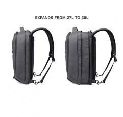 Knack 시리즈 1 노트북 백팩은 최대 15인치까지 맞습니다 - Knack Bags 휴대용 백팩, TSA 승인, 확장 가능한 여행용 백팩(새빌 그레이, 미디엄)