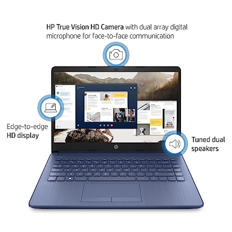 HP Stream 14인치 노트북, Intel Celeron N4120, 4GB RAM, 64GB eMMC, 블루, Windows 11(S 모드) Office 365 1년 + 액세서리