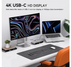 USB C 비디오가 포함된 Minisopuru 도킹 스테이션 3개 모니터, HP Dell 노트북용 USB C 도킹 스테이션, USB C 모니터가 포함된 15 in 1 노트북 도킹 스테이션, 듀얼 4K HDMI, VGA, 10Gbps 데이터, 100W PD, 5개의 USB A 포트