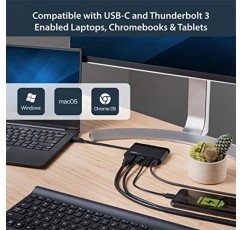 StarTech.com USB C 멀티포트 어댑터 - 4K HDMI를 갖춘 휴대용 USB-C 도크 - 100W PD 3.0 패스스루, 1x USB-A, 1x USB-C, GbE - Thunderbolt 3 및 USB Type-C 노트북 여행용 도크 - Mac 및 Windows (DKT30CHCPD)