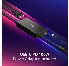 j5create USB Type C 도킹 스테이션(100W PD 충전기 포함) - 3개 디스플레이 지원 | HDMI, DisplayPort, VGA, 100W PD 충전, 1Gbps 이더넷 | MacBook Pro/Air, XPS 등용(JCD543P)