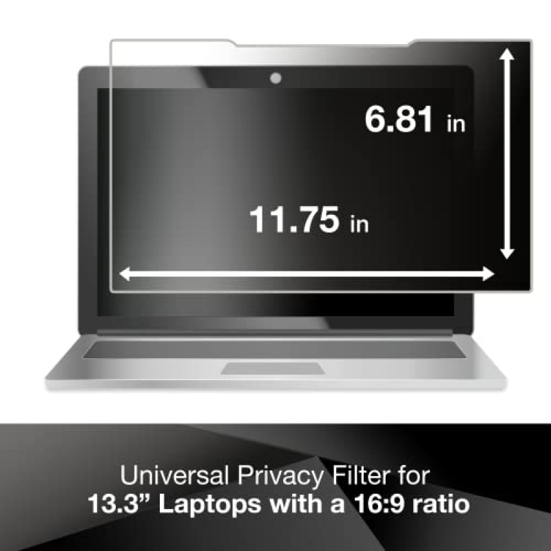 Comply 부착 시스템(PFNDE008)을 갖춘 Dell 13.3인치 인피니티 디스플레이 노트북용 3M 개인 정보 보호 필터, 블랙