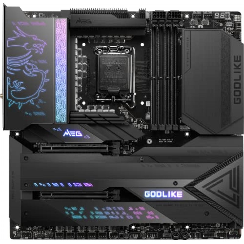 MSI MEG Z790 GODLIKE 게이밍 마더보드(12/13세대 Intel 프로세서, LGA 1700, DDR5, PCIe 5.0, M.2, 2.5Gbps LAN, USB 3.2 Gen2, Wi-Fi 6E, Thunderbolt, E-ATX 지원)