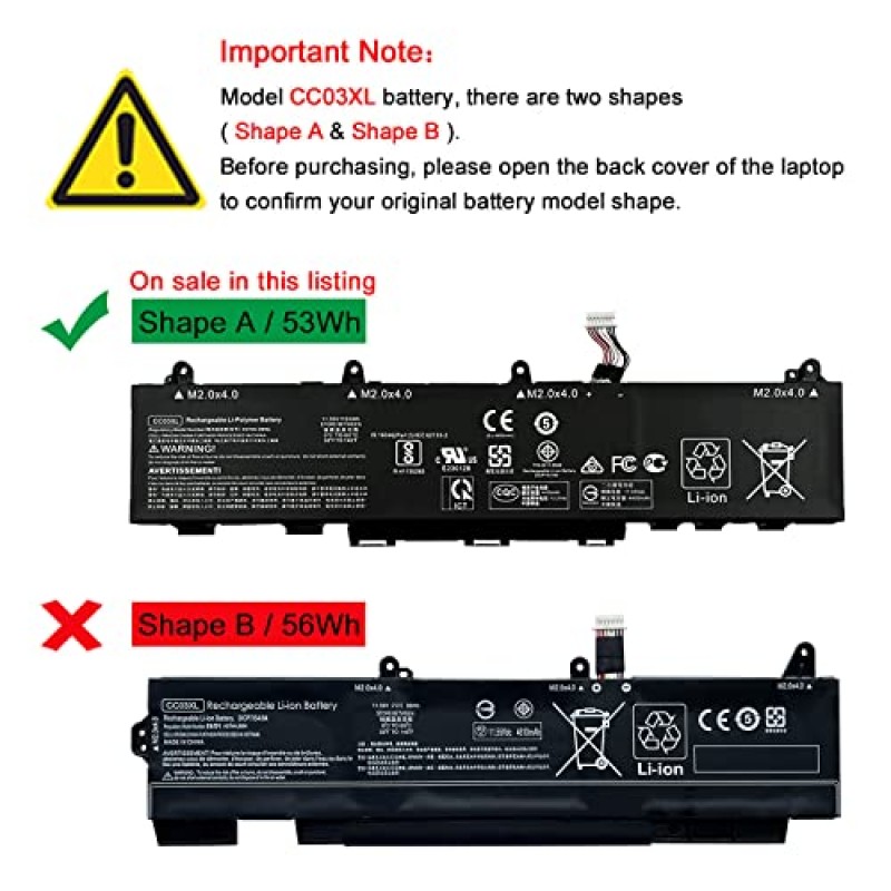 Mobik CC03XL 53Wh HP ZBook Firefly 14 G7 G8 EliteBook 830 835 840 845 G7 G8 Probook 635 Aero G7 G8 시리즈 HSTNN-DB9Q L77608-2C1 L77608-421 L78555-005 CC03053XL-PL 11.55V