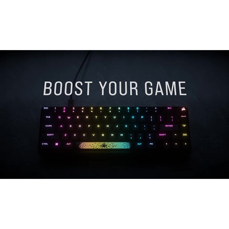 Corsair K65 PRO 미니 RGB 65% 광학-기계식 유선 게이밍 키보드 - OPX 스위치 - PBT 이중샷 키캡 - iCUE 호환 - QWERTY NA 레이아웃 - 블랙