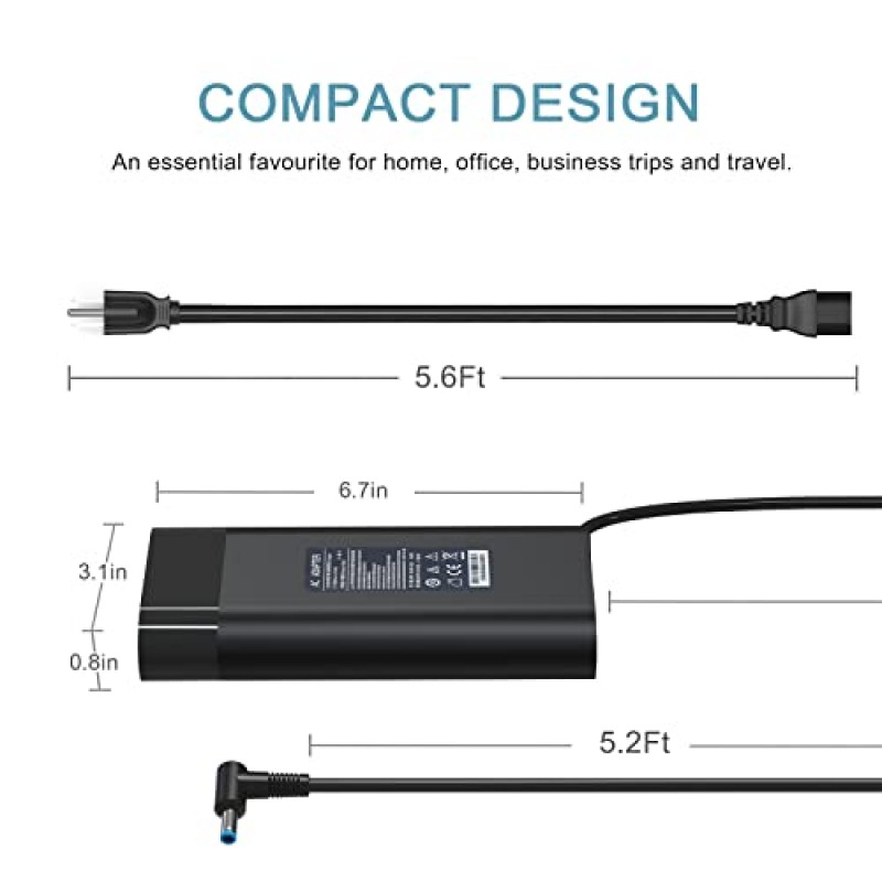 HP ZBook 17 G5 시리즈, Omen Pavilion 15 16 게이밍 17, Envy 15, 15-e103TX 15-dh0005la, TPN-DA10 TPN-LA21 L73385-001 ADP-200HB B 충전기 공급 코드용 Mackertop 200W 19.5V 10.3A 노트북 AC 어댑터