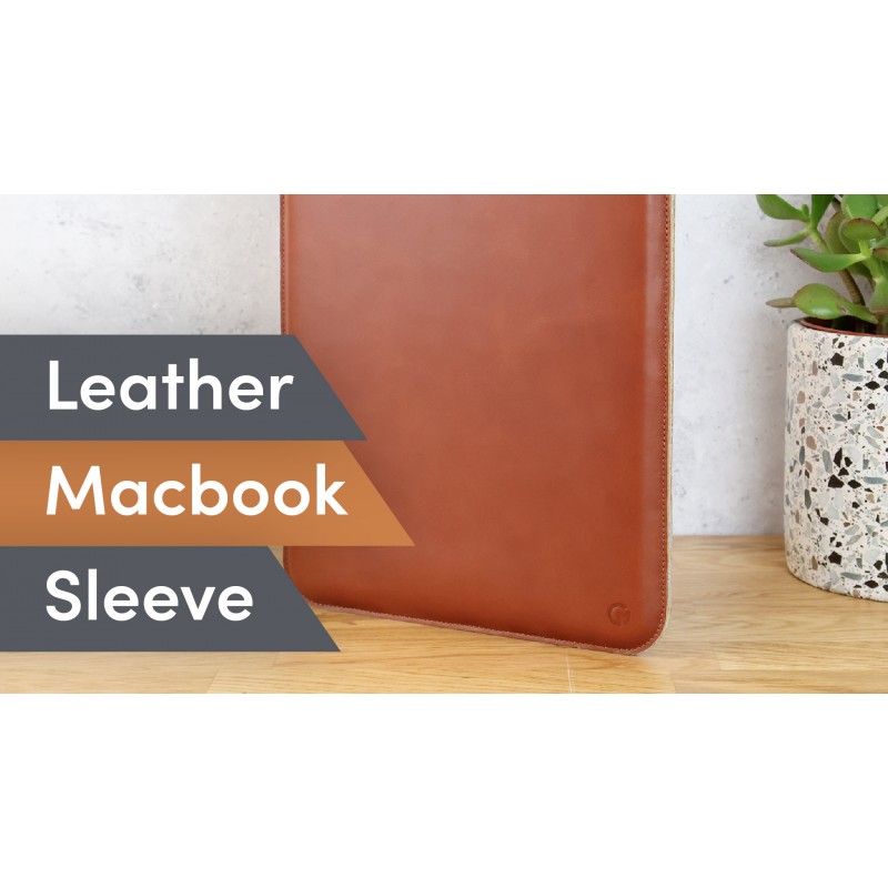 MacBook Pro 및 Air용 Casemade 천연 가죽 노트북 슬리브(13, 14, 15 및 16인치에 적합) - 정품 풀그레인 가죽 및 부드러운 울 안감(13인치 - Pro M2 2022 M1 2020-2016 및 Air M1/2020)