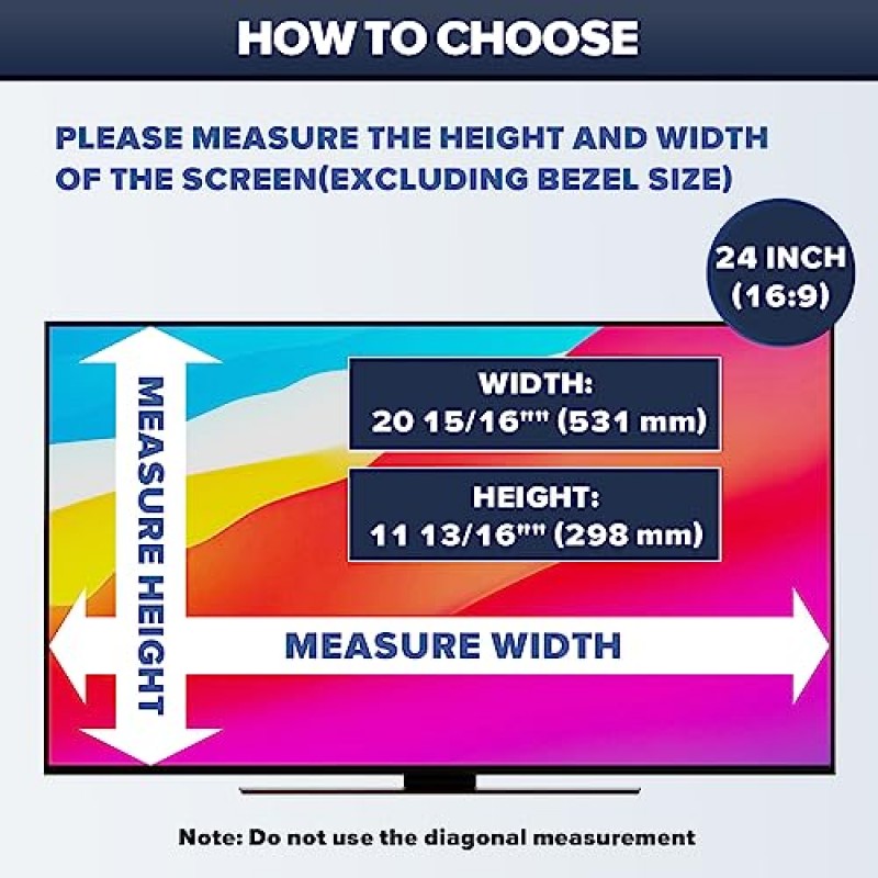 GUDTEKE [2팩 HD 컴퓨터 개인 정보 보호 화면 24인치, 16:9 와이드스크린 탈착식 눈부심 방지 컴퓨터 화면 커버 및 청색광 UV 차단 화면 개인 정보 보호 필터용 업그레이드된 모니터 개인 정보 보호 화면