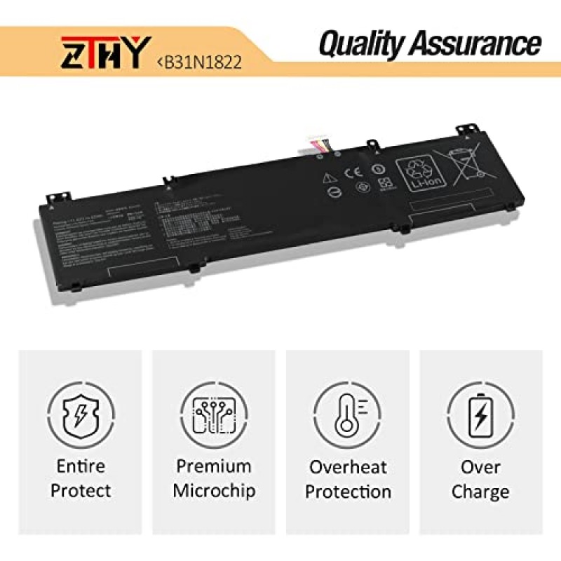 ZTHY 42Wh B31N1822 Asus ZenBook Flip 14 Q406 Q406D Q406DA UM462 UX462 UX462D UX462DA UM462DA UM462DA-AI012T UM462DA-AI023T UM462DA-AI017T UM462DA-AI037T AI028T 11.52V