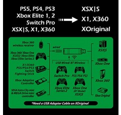 Brook Wingman XB 2 변환기 - Xbox 콘솔 및 PC용 무선 컨트롤러 어댑터, 재매핑 및 조정 가능한 터보 지원