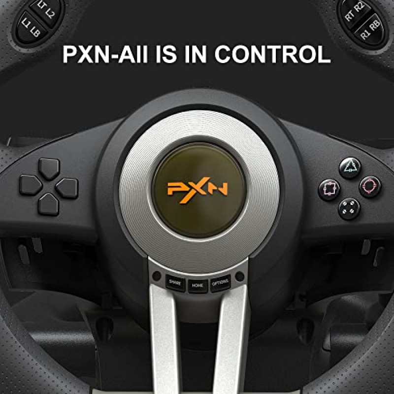 PXN PC 레이싱 휠, V3II PS3, PS4, Xbox One, Xbox 시리즈 X/S, 스위치(검은색)용 페달이 있는 180도 범용 USB 차량용 Sim 게임 스티어링 휠